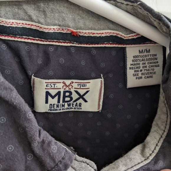 MBX 100% Cotton Button Down Shirt - Picture 2 of 3